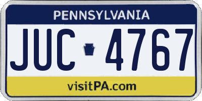 PA license plate JUC4767
