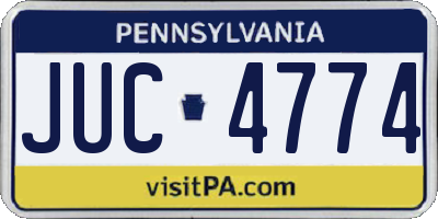 PA license plate JUC4774