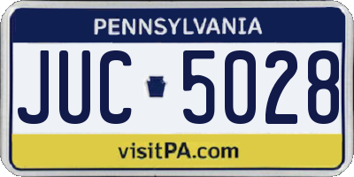 PA license plate JUC5028