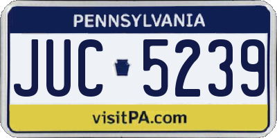 PA license plate JUC5239