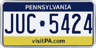 PA license plate JUC5424