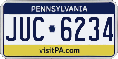 PA license plate JUC6234