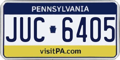 PA license plate JUC6405