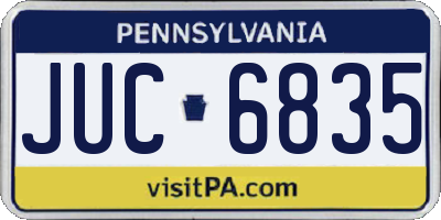 PA license plate JUC6835