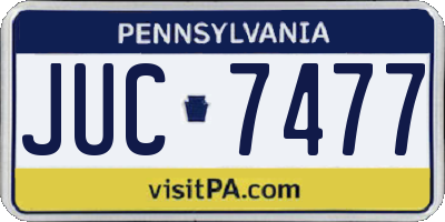 PA license plate JUC7477