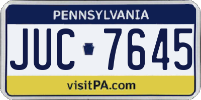 PA license plate JUC7645