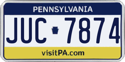 PA license plate JUC7874