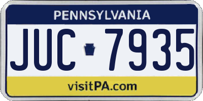 PA license plate JUC7935
