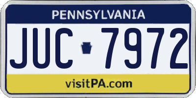 PA license plate JUC7972
