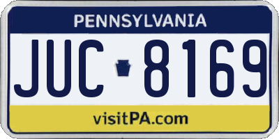 PA license plate JUC8169