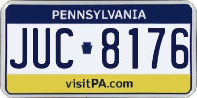 PA license plate JUC8176