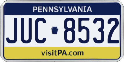 PA license plate JUC8532