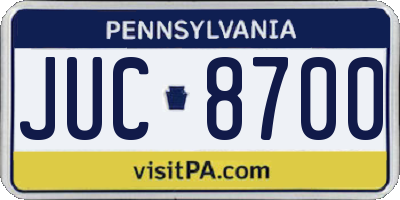 PA license plate JUC8700