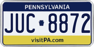 PA license plate JUC8872