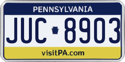 PA license plate JUC8903