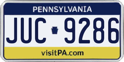 PA license plate JUC9286