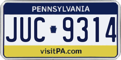 PA license plate JUC9314