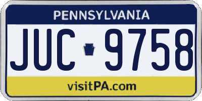 PA license plate JUC9758