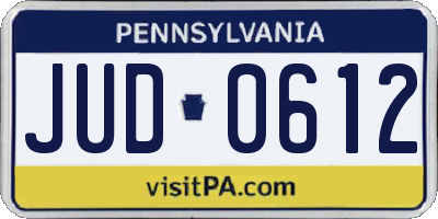 PA license plate JUD0612