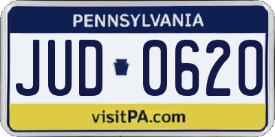 PA license plate JUD0620