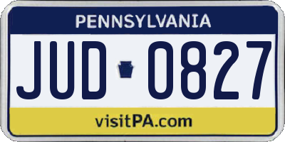 PA license plate JUD0827