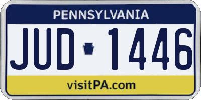 PA license plate JUD1446