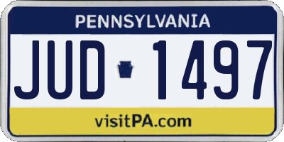 PA license plate JUD1497