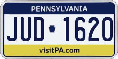 PA license plate JUD1620