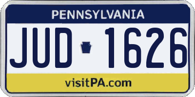 PA license plate JUD1626