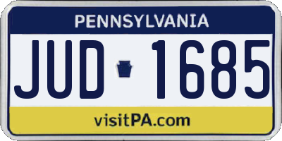 PA license plate JUD1685