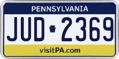PA license plate JUD2369