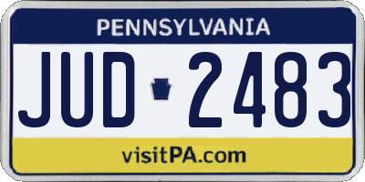 PA license plate JUD2483