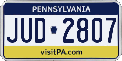 PA license plate JUD2807