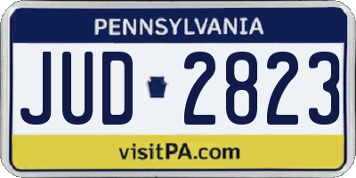 PA license plate JUD2823