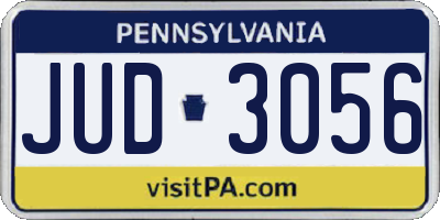 PA license plate JUD3056