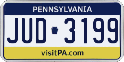 PA license plate JUD3199