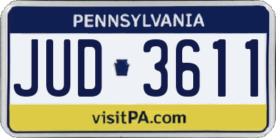 PA license plate JUD3611