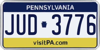 PA license plate JUD3776