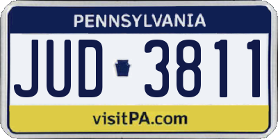 PA license plate JUD3811