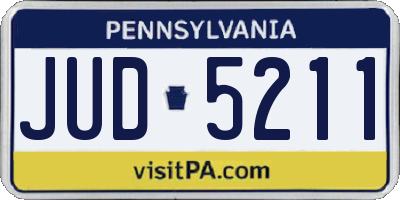 PA license plate JUD5211