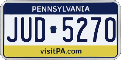 PA license plate JUD5270