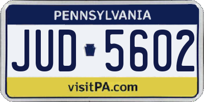PA license plate JUD5602