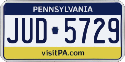 PA license plate JUD5729