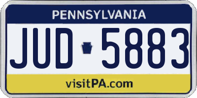 PA license plate JUD5883