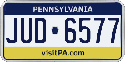 PA license plate JUD6577