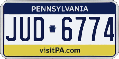 PA license plate JUD6774