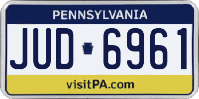 PA license plate JUD6961