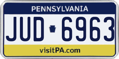 PA license plate JUD6963
