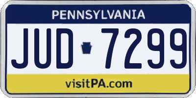 PA license plate JUD7299