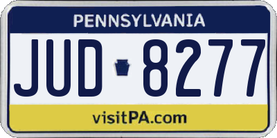PA license plate JUD8277